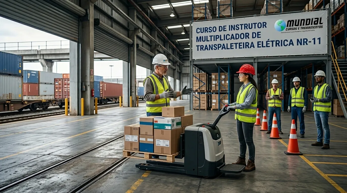 Aplicação prática de treinamentos em transpaleteiras elétricas