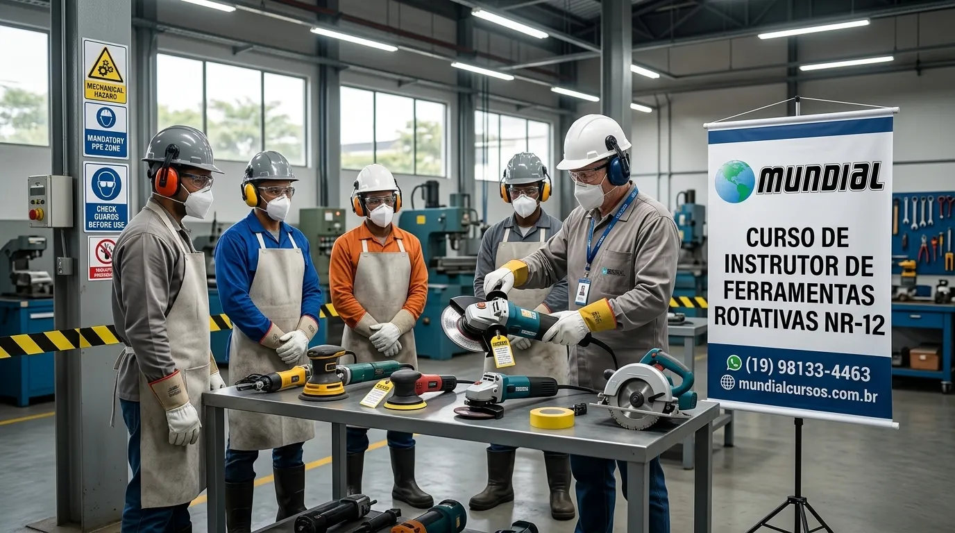 Instrutor Capacitando Operadores de Ferramentas Rotativas