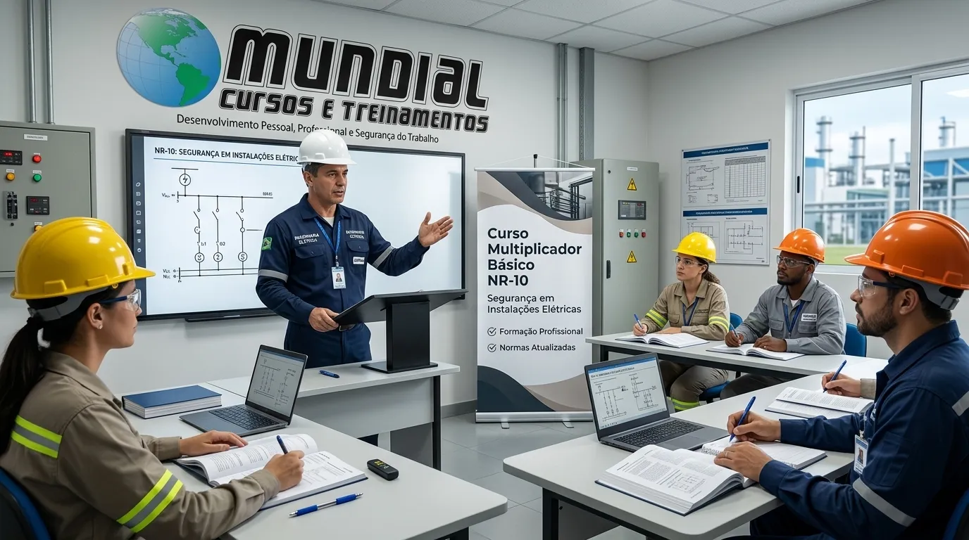 Capacitação prática em segurança elétrica durante Curso Multiplicador NR-10