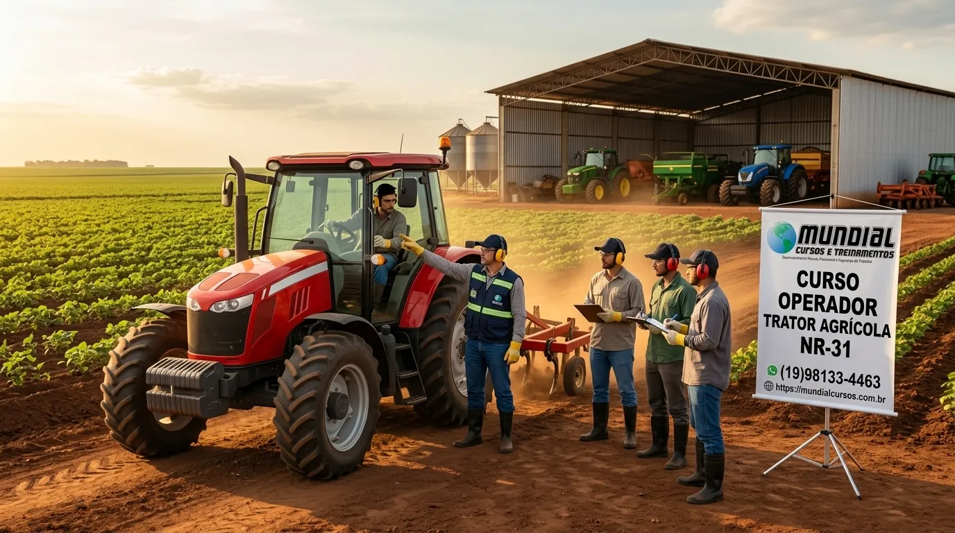 Treinamento prático e teórico para operadores de máquinas agrícolas