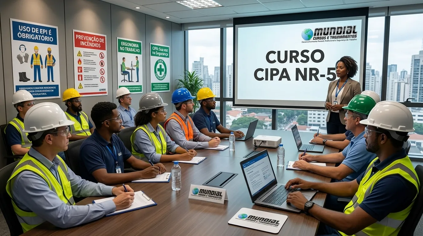 Instrutor de CIPA em treinamento conforme NR-05