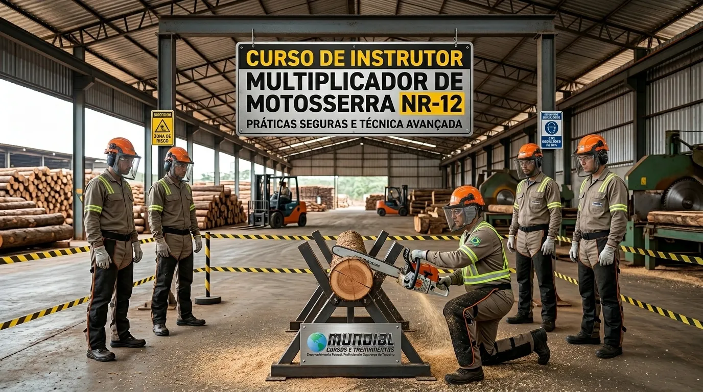 Treinamento prático de operação segura de motosserra