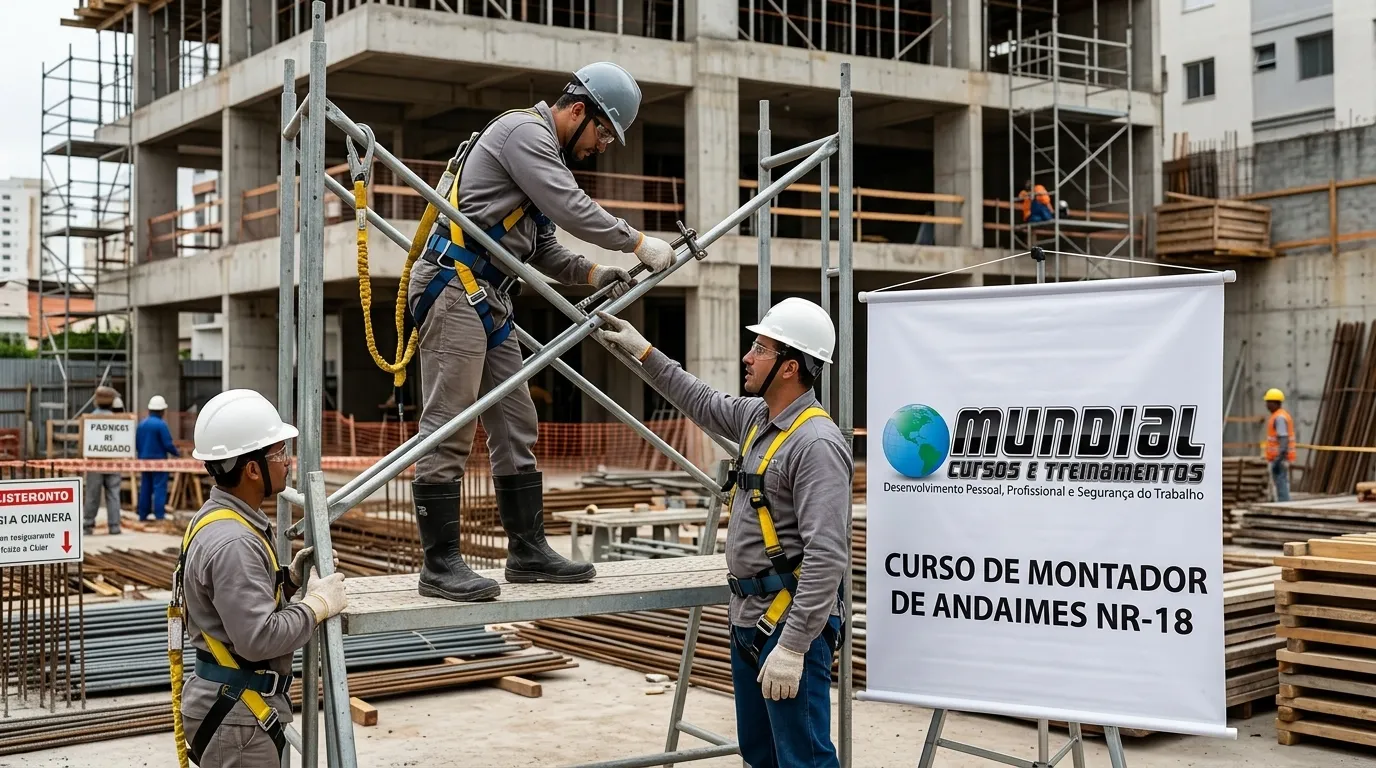 Treinamento e capacitação em segurança para montagem de andaimes