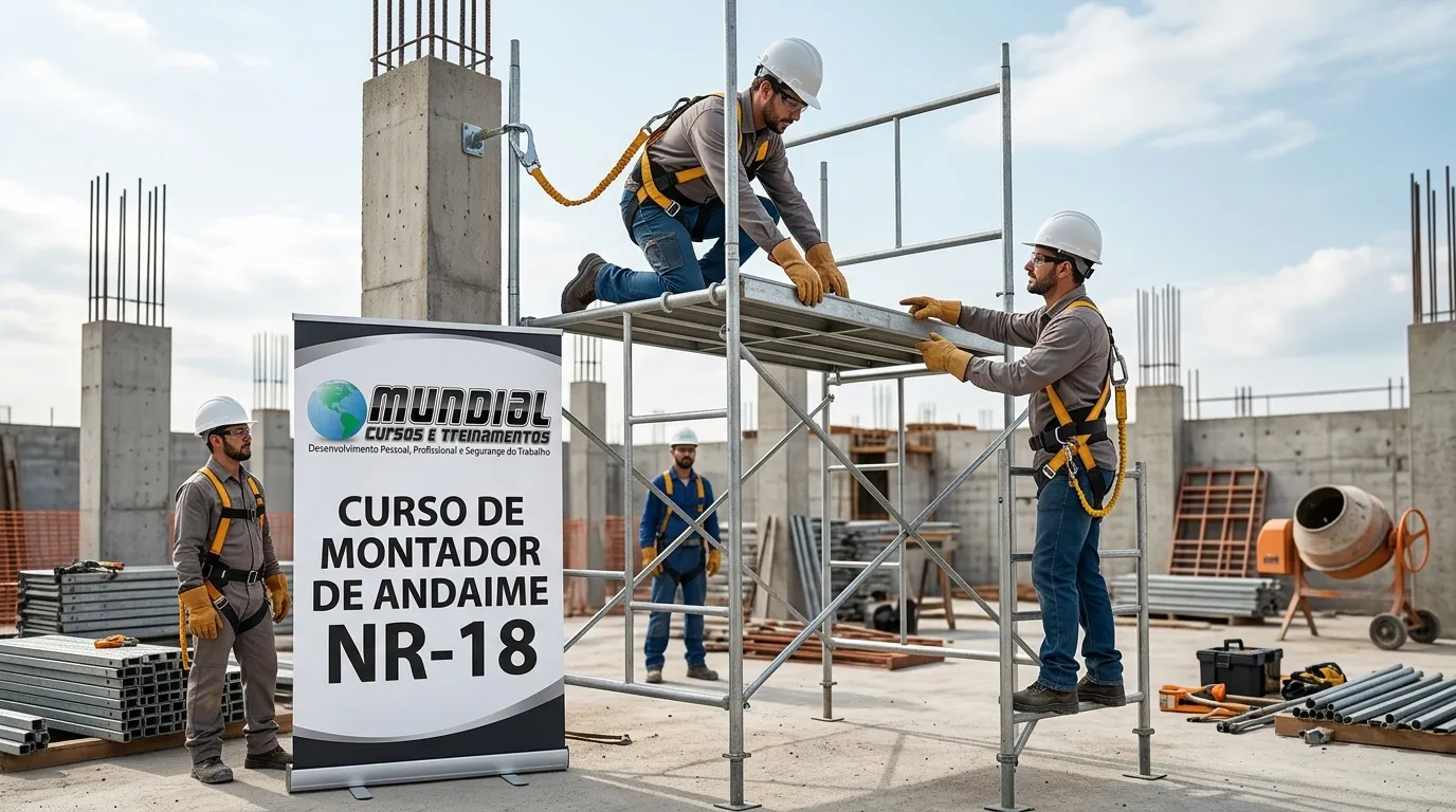 Segurança na montagem de andaimes tubo roll